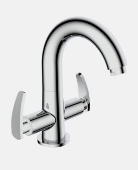 Centre Hole Sink / Basin Mixer with Swinging Spout And 450mm Braided Hose