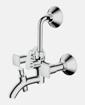 Wall Mixer 3 in 1 with Overhead And Hand Shower Arrangement And Wall Flange