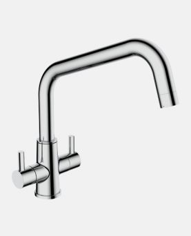 Centre Hole Sink / Basin Mixer with EXT Swinging Spout And 450mm Braided Hose