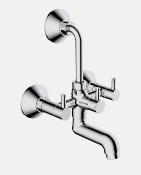 Wall Mixer with Overhead Shower Arrangement And 150mm Long Bend Pipe And Wall Flange