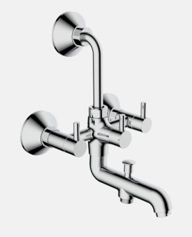 Wall Mixer 3 in 1 with Overhead And Hand Shower Arrangement And Wall Flange
