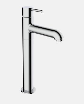 Single Lever Basin Mixer High Neck with 600mm Braided Hose