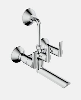 Wall Mixer with Overhead Shower Arrangement And 150mm Long Bend Pipe And Wall Flange