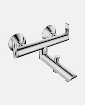 Wall Mixer with Hand Shower Arrangement And Wall Flange