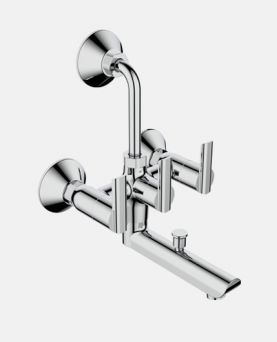 Wall Mixer 3 in 1 with Overhead And Hand Shower Arrangement And Wall Flange