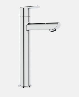 Single Lever Basin Mixer High Neck with 600mm Braided Hose