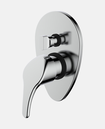 Single Lever Concealed Diverter for Bath & Shower Exposed Part Kit (Manual Closing)