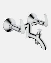 Wall Mixer with Hand Shower Arrangement And Wall Flange