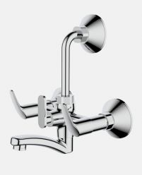 Wall Mixer with Overhead Shower Arrangement And 150mm Long Bend Pipe And Wall Flange