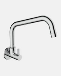 Sink Cock with EXT Swinging Spout And Wall Flange (Wall Mounted)