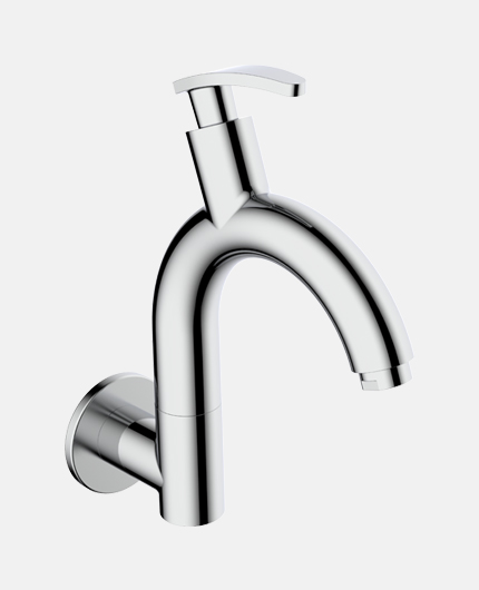 Sink Cock with Swinging Spout And Wall Flange (Wall Mounted)